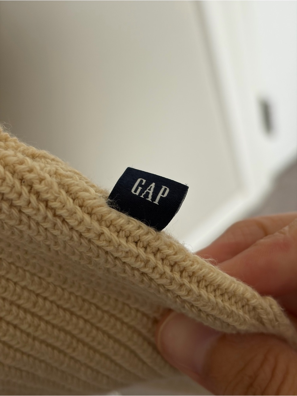 GAP Beige Open-Front Ribbed Cardigan - Picture 7 of 8